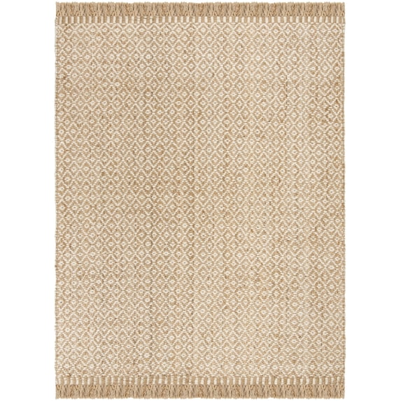 SAFAVIEH Natural Fiber Johanna Geometric Jute Area Rug, Natural/Ivory, 6' x 9'