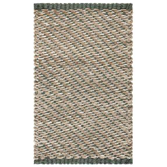 SAFAVIEH Natural Fiber Johanna Solid Area Rug, Blue/Natural, 4' x 6'