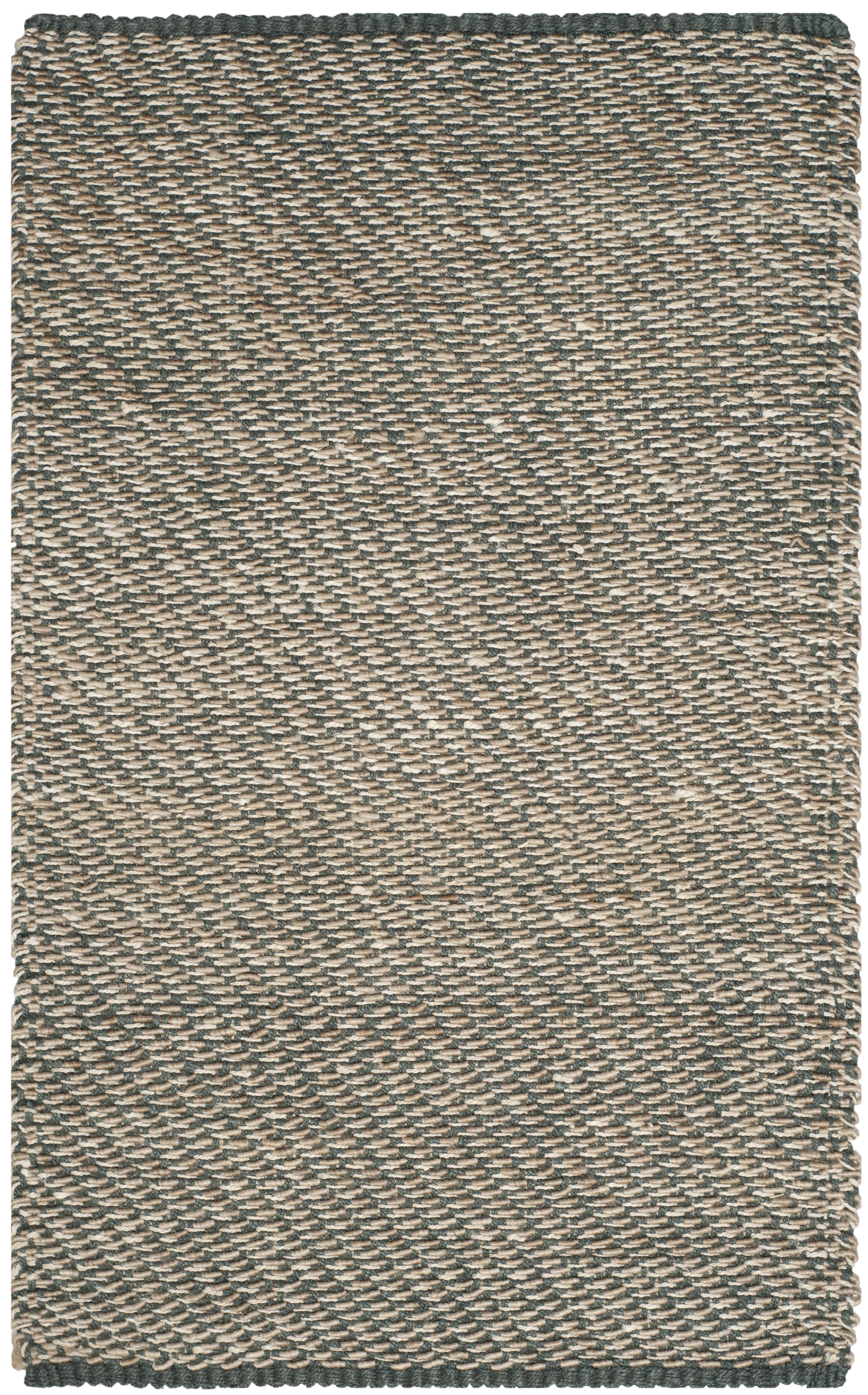 Coastal Charm Hand-Woven Jute Area Rug, 5' x 8', Blue and Natural