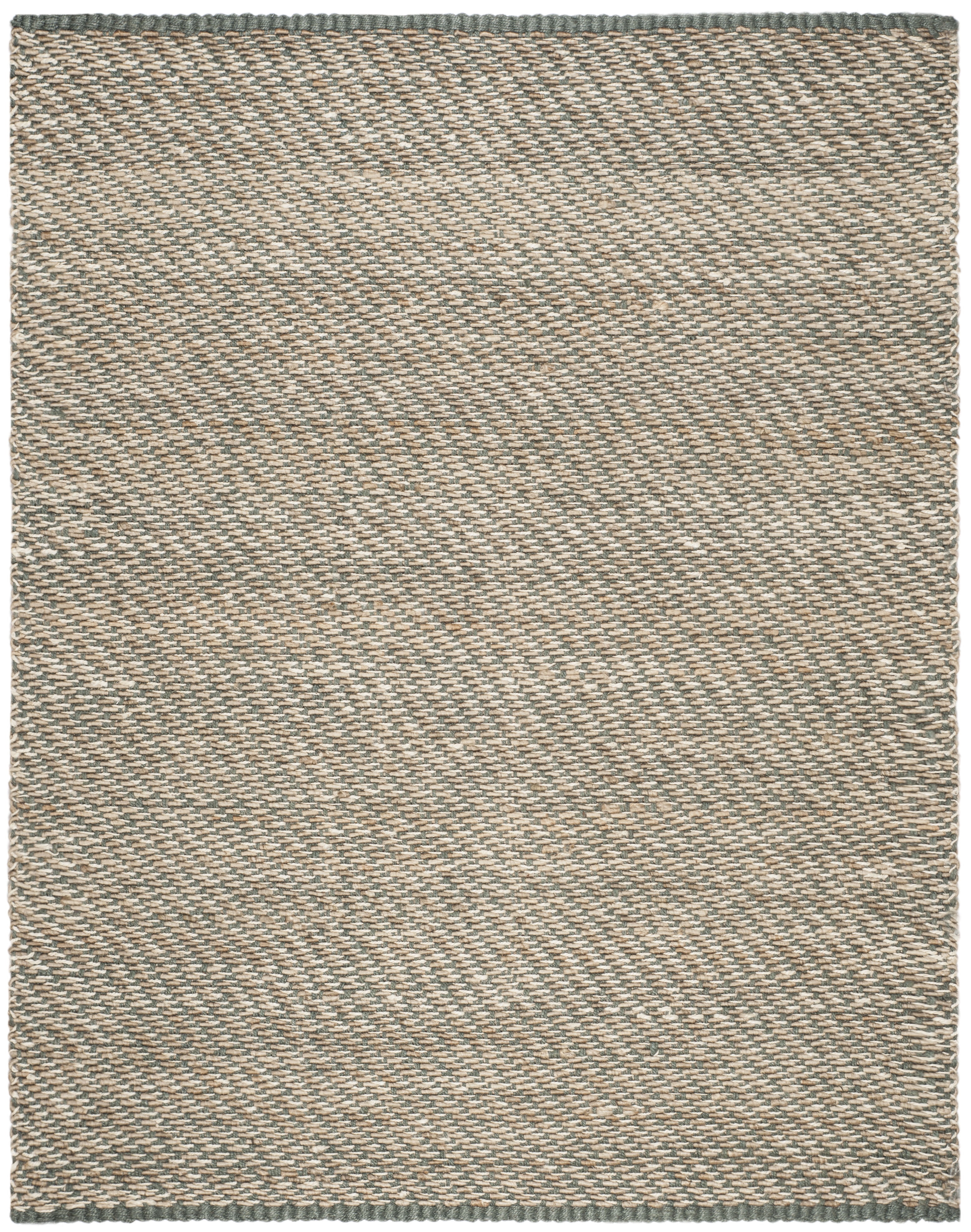 Hand-Knotted Coastal Charm Blue & Natural Jute 9' x 12' Area Rug