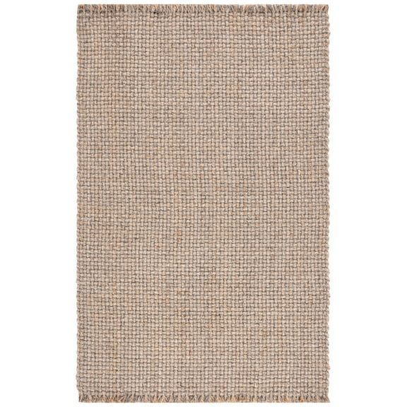 SAFAVIEH Natural Fiber Jonie Solid Area Rug, Natural/Grey, 5' x 8'