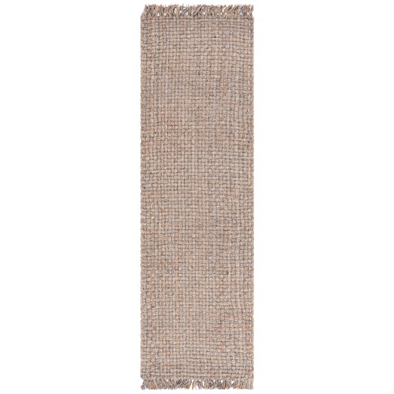 SAFAVIEH Natural Fiber Jonie Solid Runner Rug, Natural/Grey, 2'3" x 8'
