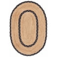 thumbnail image 1 of SAFAVIEH Natural Fiber Joshua Bordered Area Rug, Natural/Navy, 3' x 5' Oval, 1 of 8