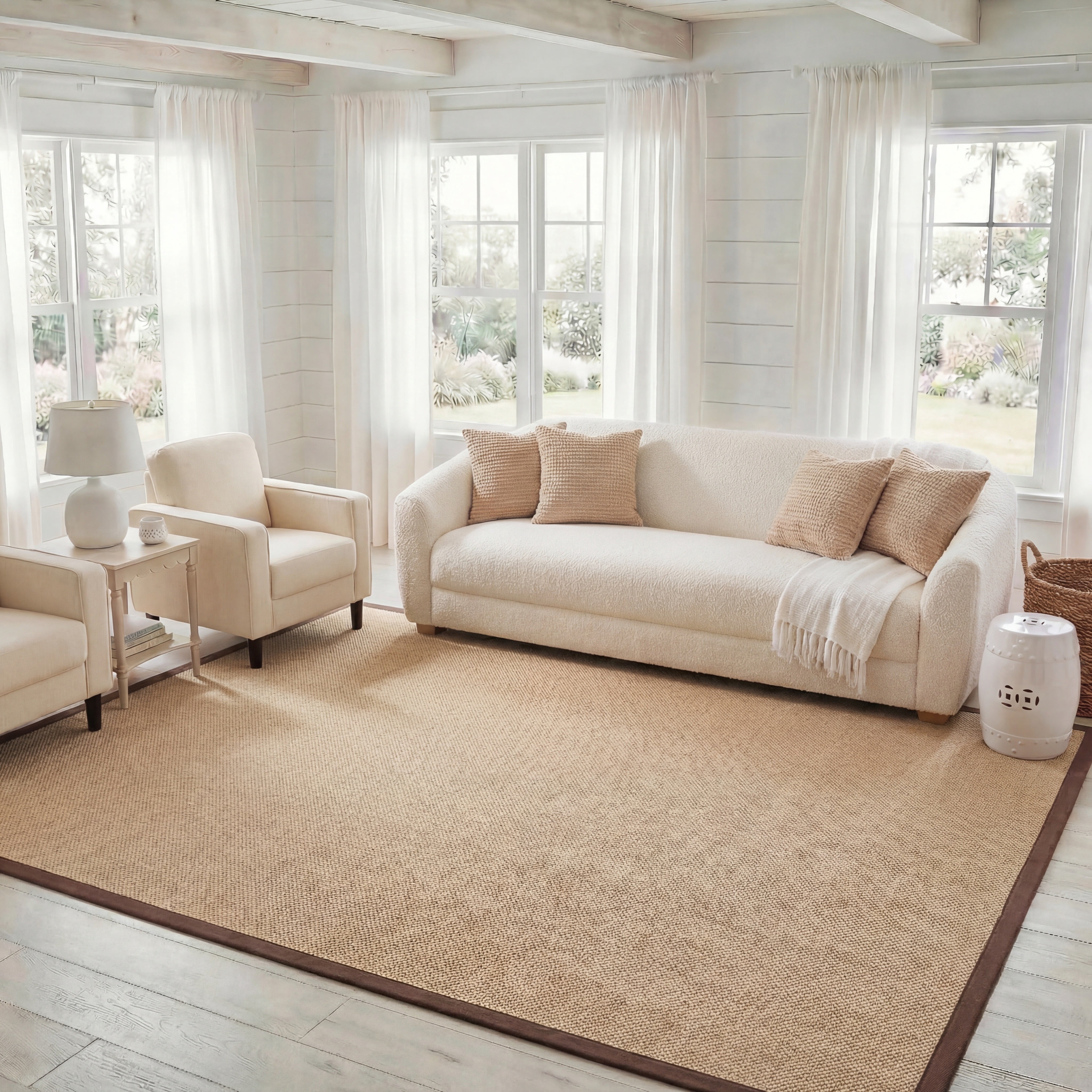 Safavieh Natural Fiber Jovana Solid Area Rug, Maize/Brown, 10' x 14'