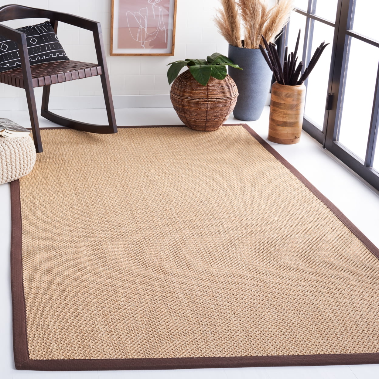Maize Brown Flat Woven Handmade Reversible 6' x 9' Rug
