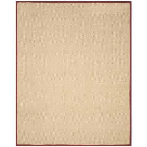 Safavieh Natural Fiber Jovana Solid Area Rug, Maize/Burgundy, 4' x 6'