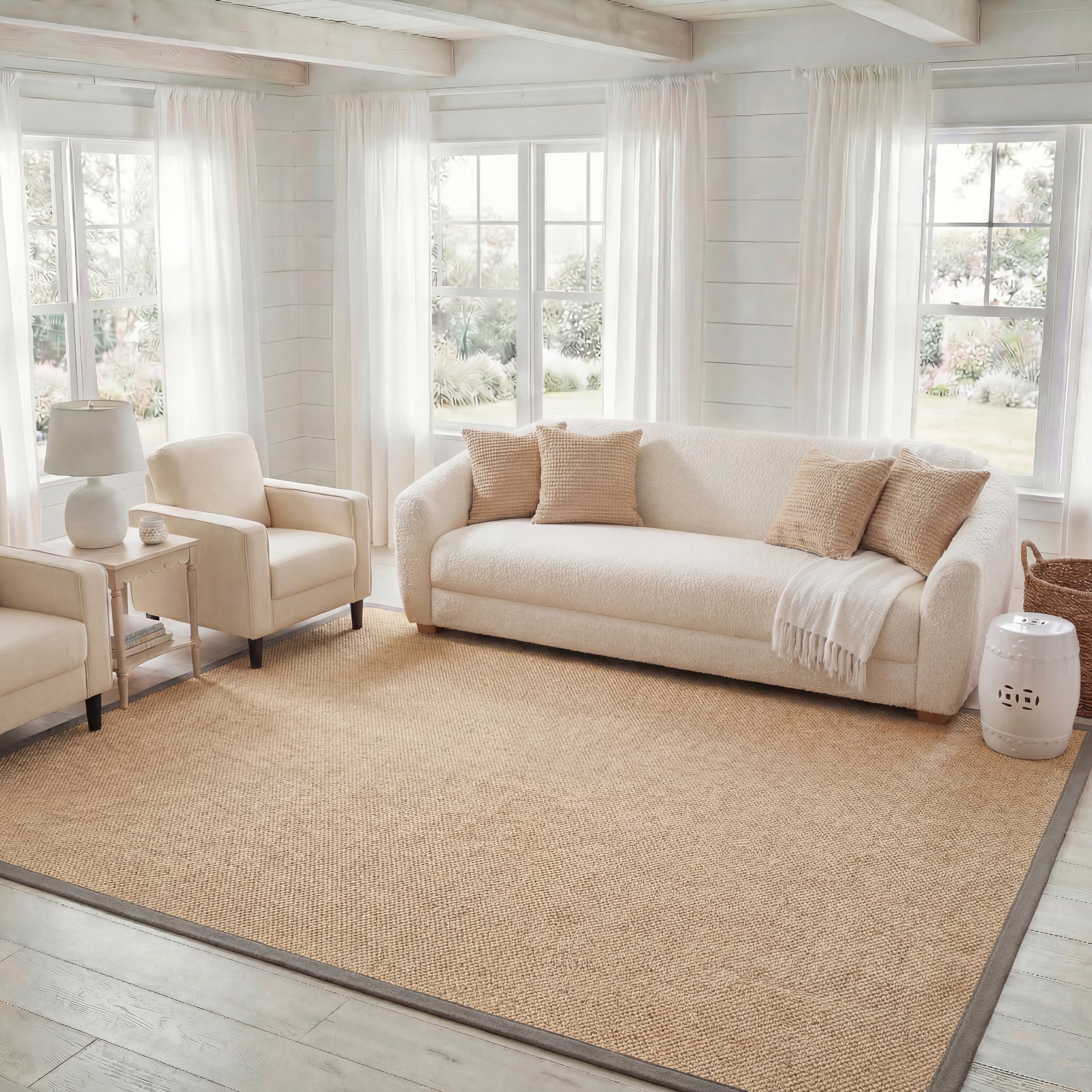 Safavieh Natural Fiber Jovana Solid Area Rug, Maize/Gray, 3' x 5'