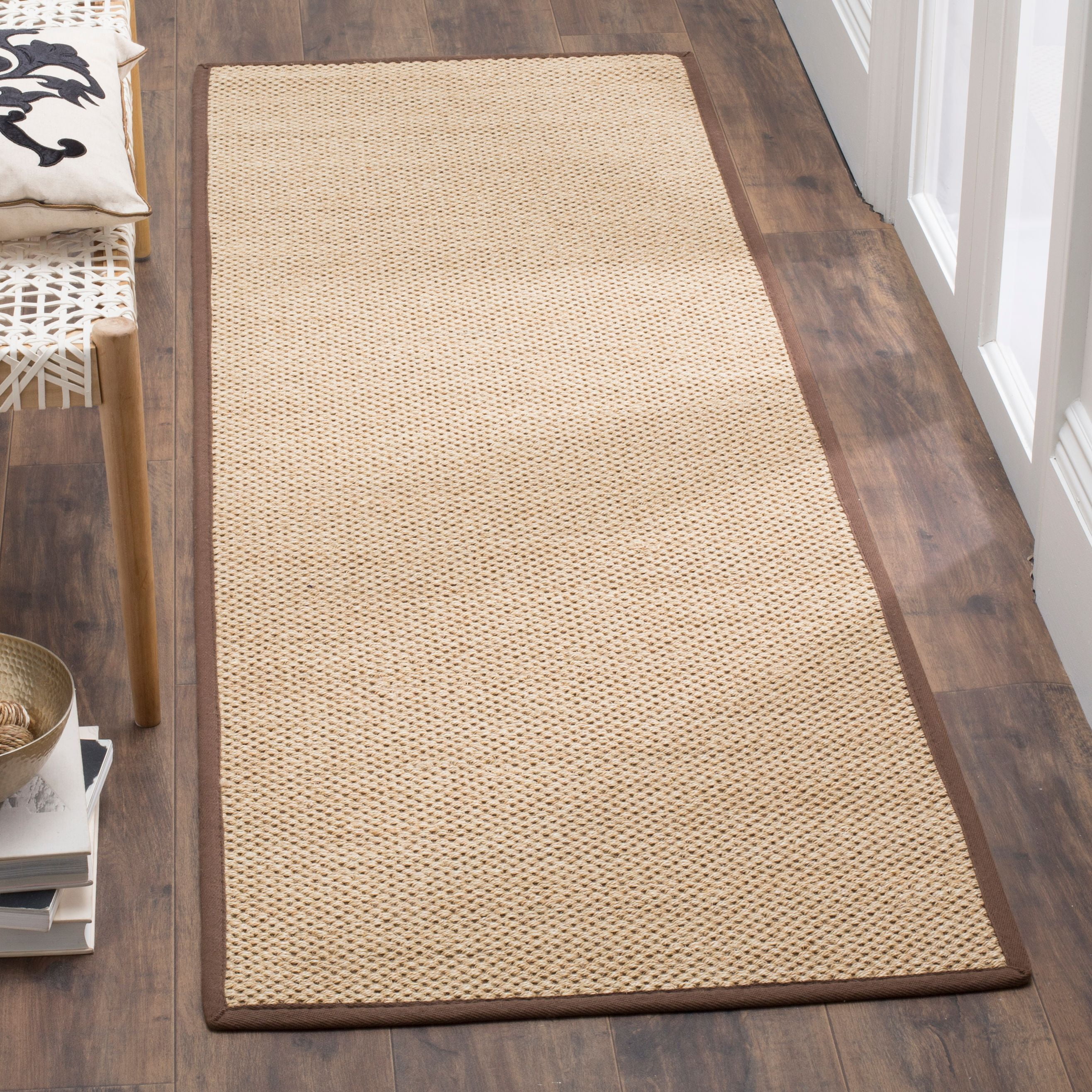 Maize Brown Hand-Knotted 30'' Reversible Runner Rug