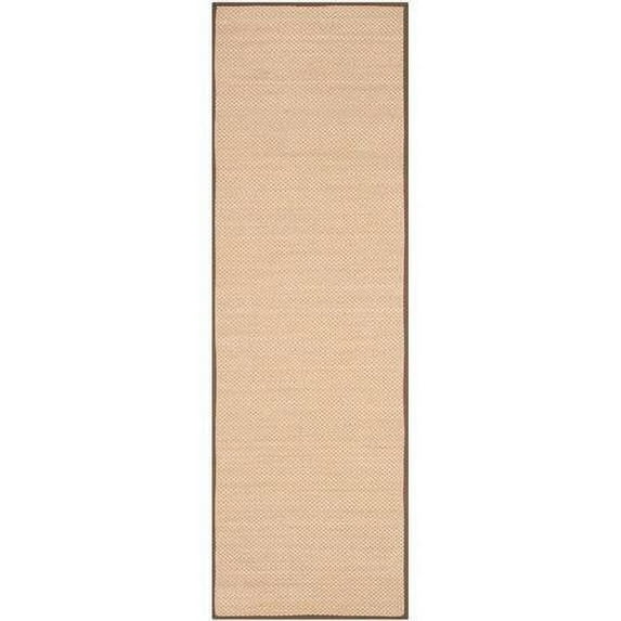 SAFAVIEH Natural Fiber Jovana Border Seagrass Runner Rug, Maize/Brown, 2'6" x 6'