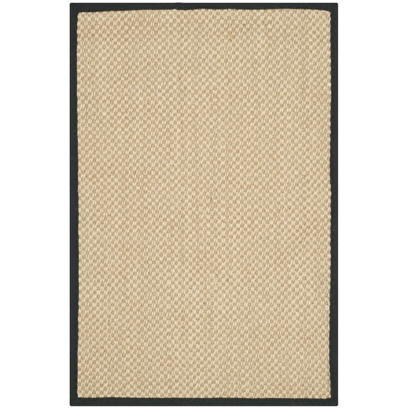SAFAVIEH Natural Fiber Jovana Solid Area Rug, Maize/Black, 2'6" x 4'