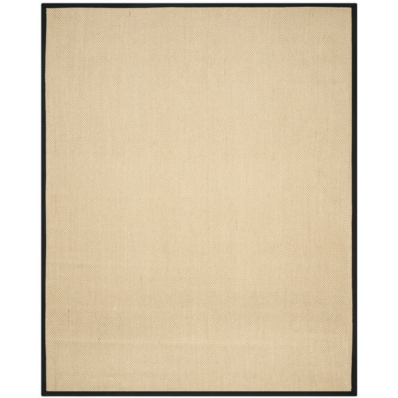SAFAVIEH Natural Fiber Jovana Solid Area Rug, Maize/Black, 8' x 10'