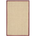 thumbnail image 1 of SAFAVIEH Natural Fiber Jovana Solid Area Rug, Maize/Burgundy, 2' x 3', 1 of 11