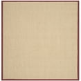 thumbnail image 1 of SAFAVIEH Natural Fiber Jovana Solid Area Rug, Maize/Burgundy, 6' x 6' Square, 1 of 11