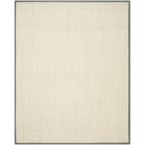 SAFAVIEH Natural Fiber Juniper Border Sisal Area Rug, Marble/Grey, 4' x 4' Square