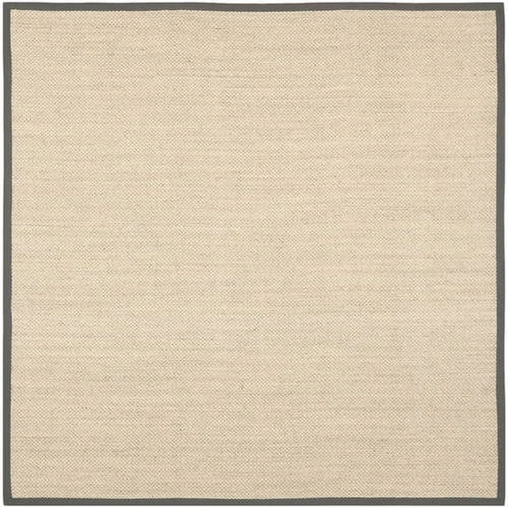 SAFAVIEH Natural Fiber Juniper Border Sisal Area Rug, Marble/Grey, 6' x 9'