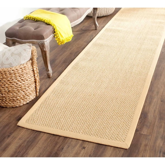 SAFAVIEH Natural Fiber Juniper Border Sisal Runner Rug, Maize/Wheat, 2'6" x 10'