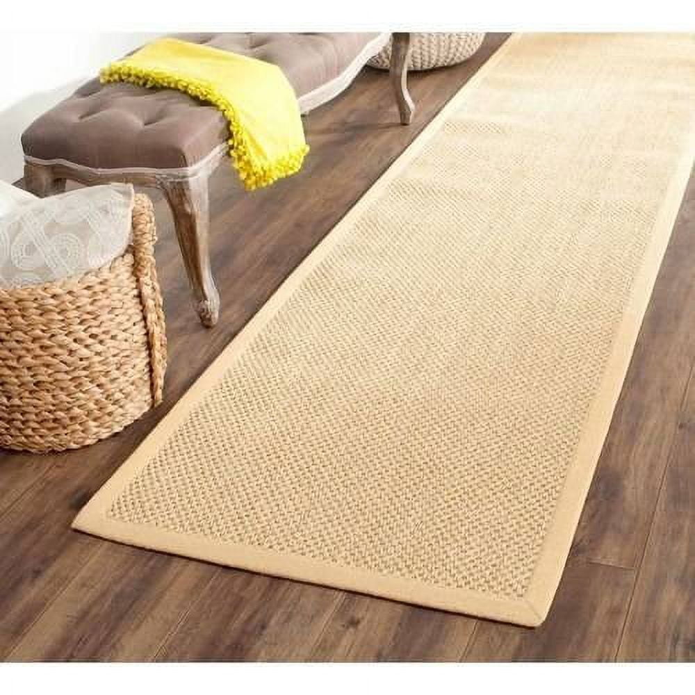SAFAVIEH Natural Fiber Juniper Border Sisal Runner Rug, Maize/Wheat, 2'6" x 14'