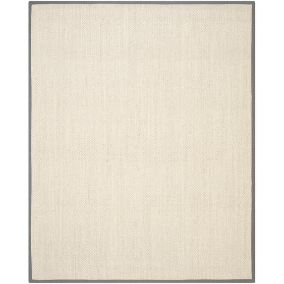 SAFAVIEH Natural Fiber Juniper Border Sisal Runner Rug, Marble/Grey, 2'6" x 14'