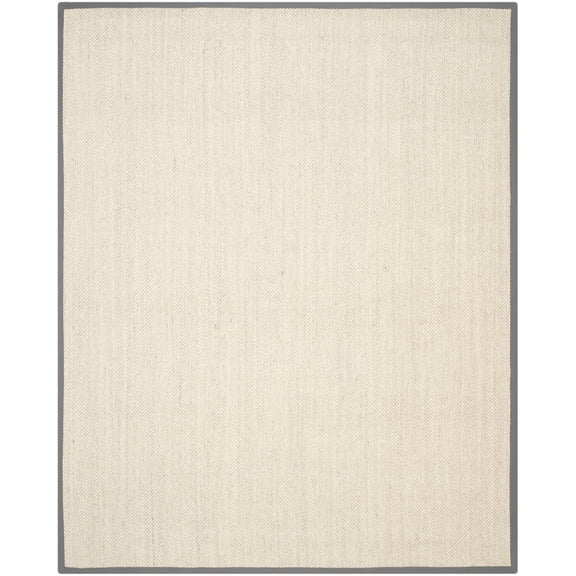 SAFAVIEH Natural Fiber Juniper Border Sisal Runner Rug, Marble/Grey, 2'6" x 18'