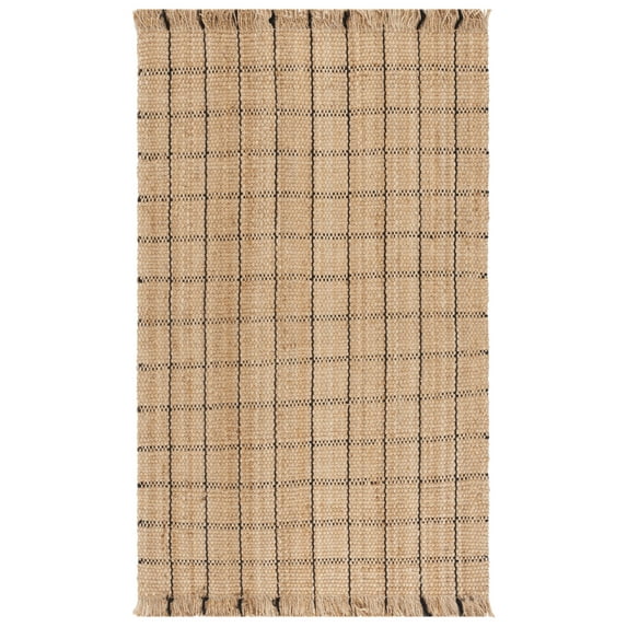 SAFAVIEH Natural Fiber Justina Geometric Area Rug, Natural/Black, 5' x 8'