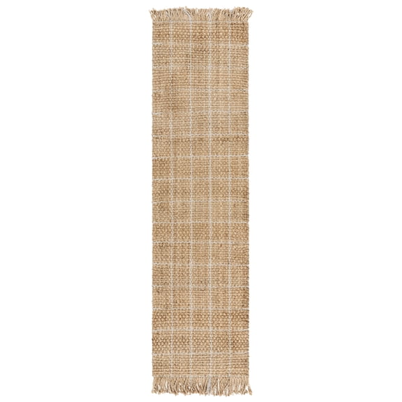 SAFAVIEH Natural Fiber Justina Geometric Runner Rug, Natural/Bleach, 2'3" x 8'