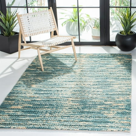 SAFAVIEH Natural Fiber Kaeden Abstract Area Rug, Dark Green/Natural, 5' x 8'