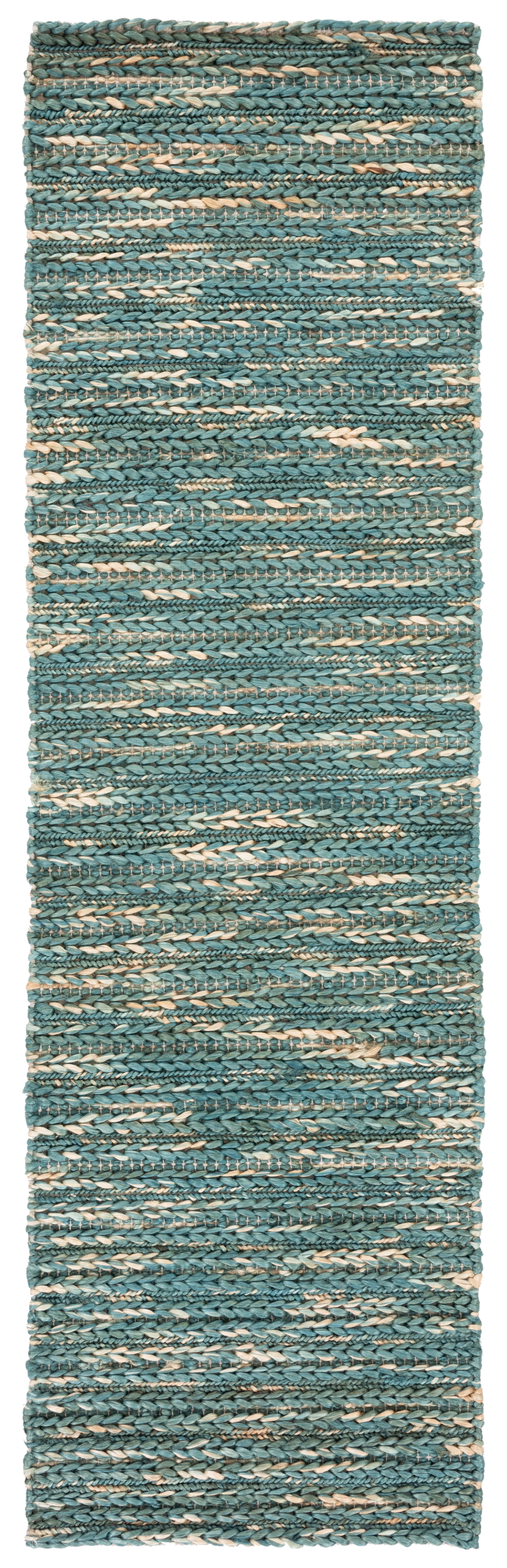 SAFAVIEH Natural Fiber Kaeden Abstract Runner Rug, Dark Green/Natural, 2'3" x 8'