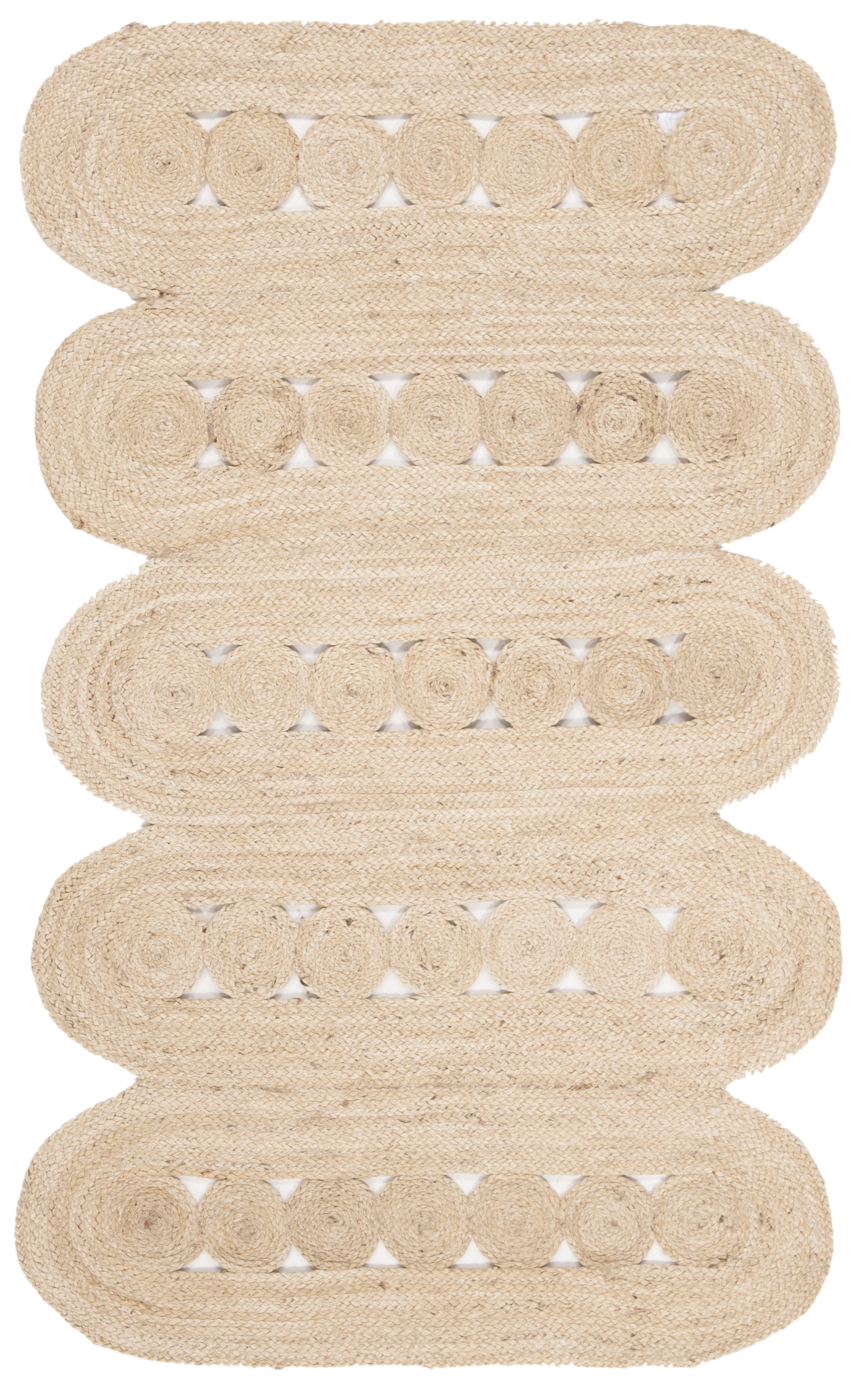Ivory Geometric Hand-Knotted Jute Area Rug 2'3" x 4'