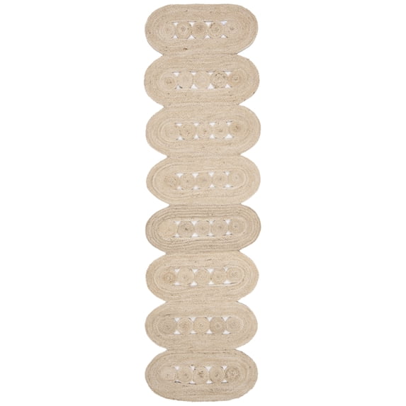 SAFAVIEH Natural Fiber Kaelee Geometric Runner Rug, Ivory, 2'3" x 12'