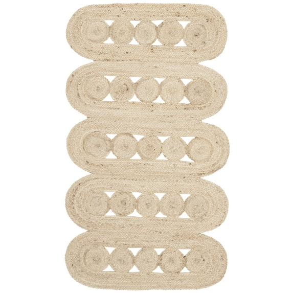 SAFAVIEH Natural Fiber Kaelee Geometric Runner Rug, Ivory, 2'3" x 6'