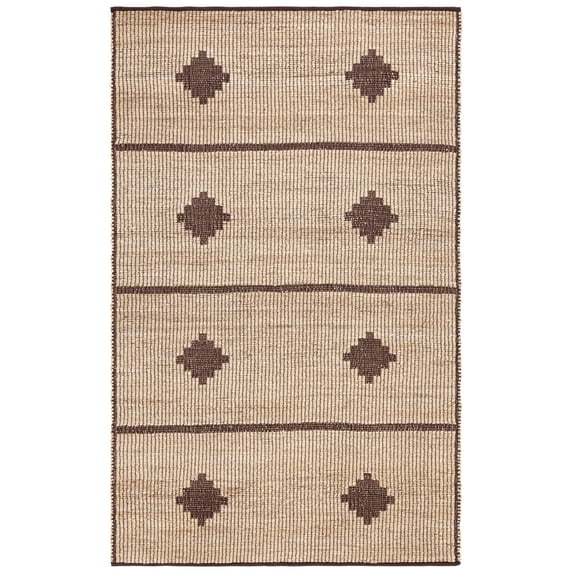 SAFAVIEH Natural Fiber Kagan Geometric Area Rug, Natural/Brown, 3' x 5'