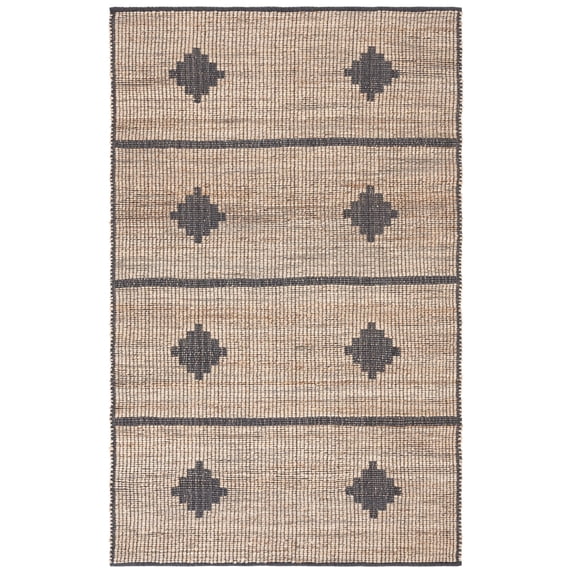 SAFAVIEH Natural Fiber Kagan Geometric Area Rug, Natural/Gray, 5' x 8'