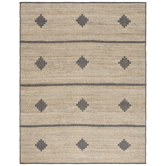 SAFAVIEH Natural Fiber Kagan Geometric Area Rug, Natural/Gray, 8' x 10'