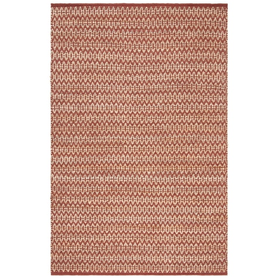 SAFAVIEH Natural Fiber Kalisha Geometric Area Rug, Natural/Rust, 5' x 8'