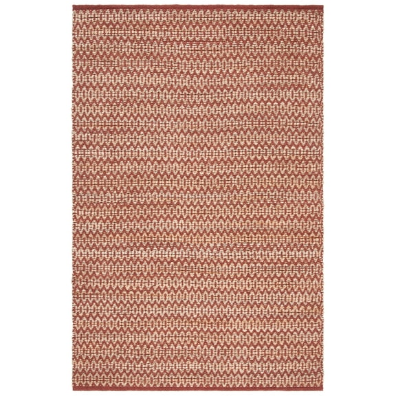 SAFAVIEH Natural Fiber Kalisha Geometric Area Rug, Natural/Rust, 6' x 9'