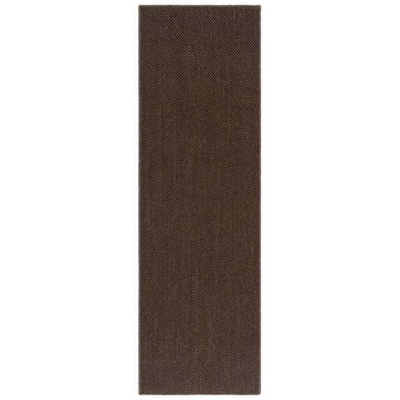SAFAVIEH Natural Fiber Katelynn Solid Runner Rug, Brown/Brown, 2'6" x 8'
