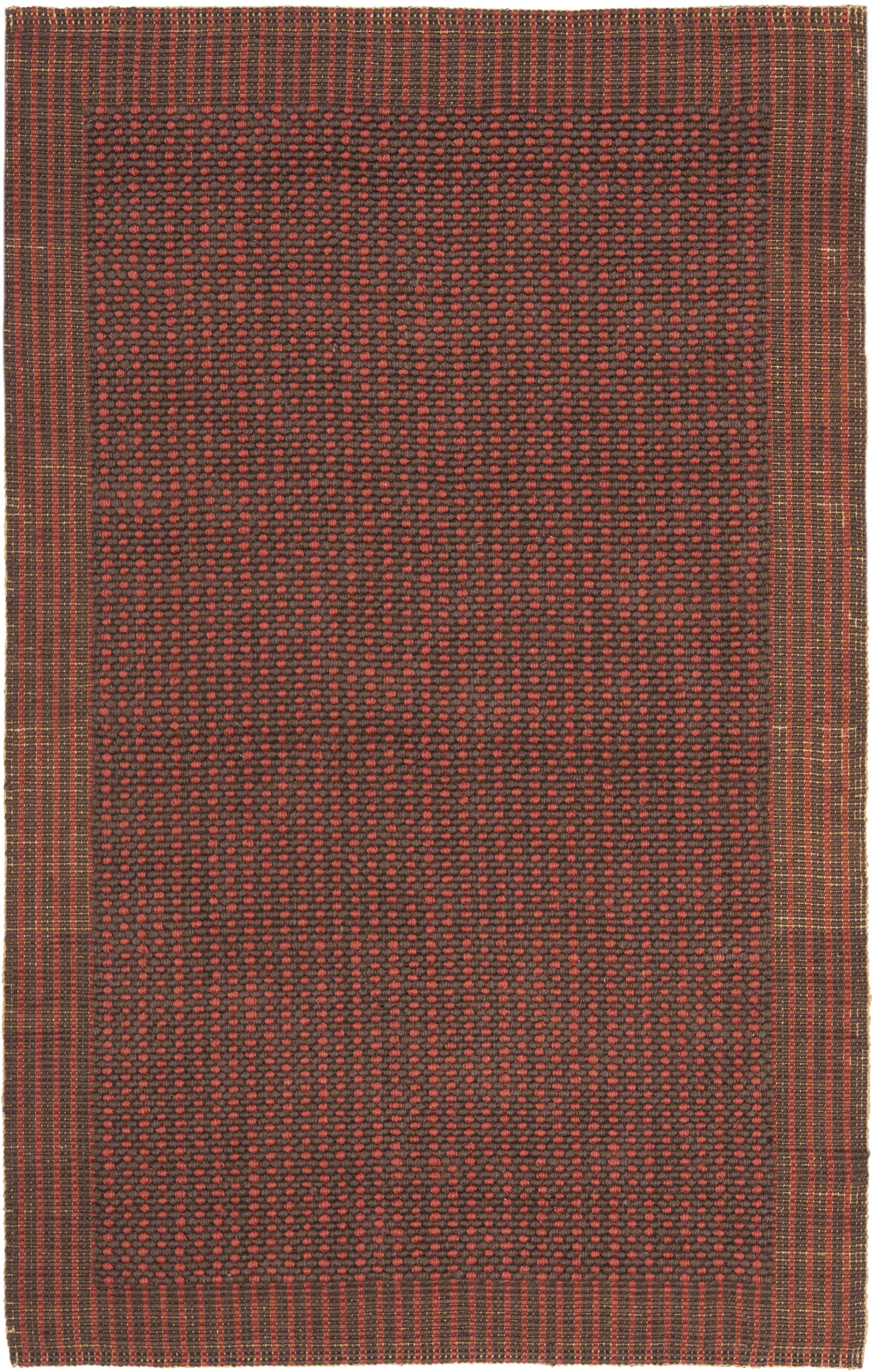 SAFAVIEH Natural Fiber Kathleen Border Jute Area Rug, Brown/Rust, 3' x 5'