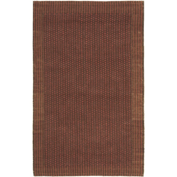 SAFAVIEH Natural Fiber Kathleen Border Jute Area Rug, Brown/Rust, 3' x 5'