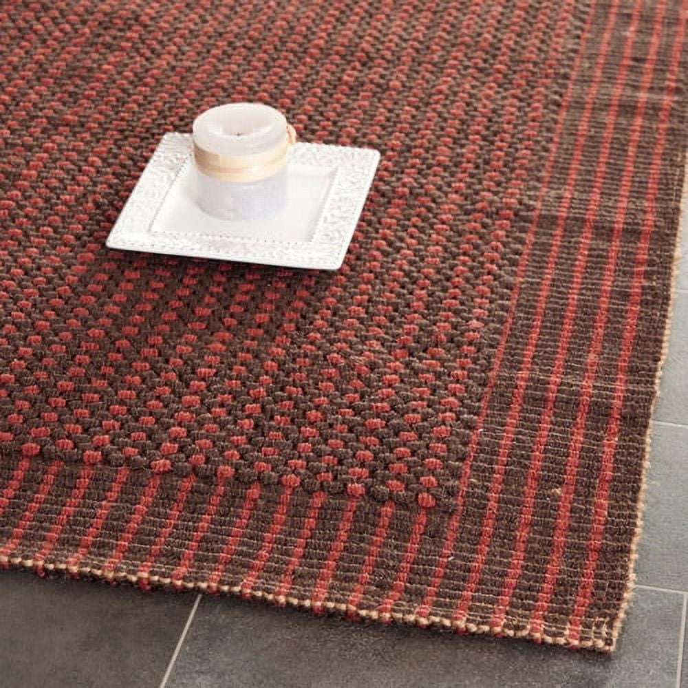 Handmade Braided Jute Area Rug, Brown/Rust, 8' x 10'