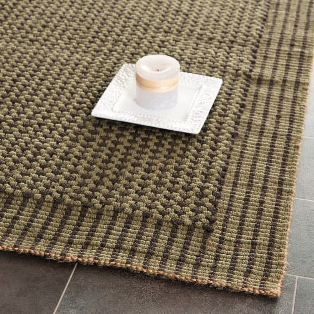 SAFAVIEH Natural Fiber Kathleen Border Jute Area Rug, Charcoal/Green, 4' x 6'
