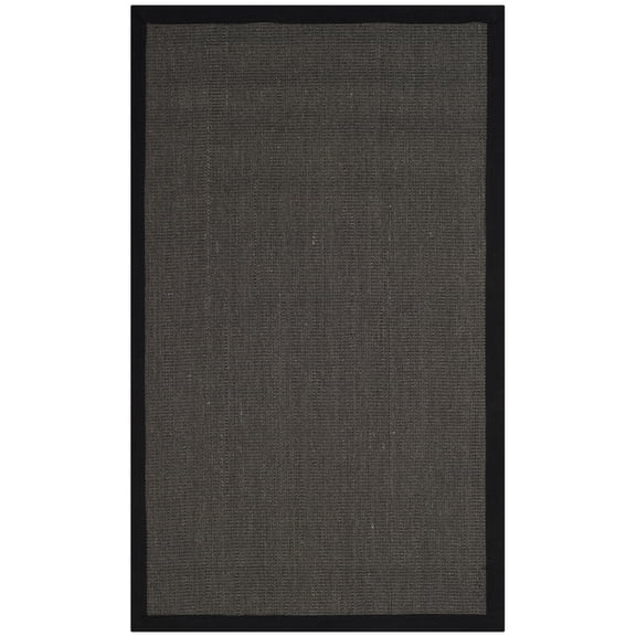 SAFAVIEH Natural Fiber Keane Solid Area Rug, Anthracite/Black, 2' x 3'