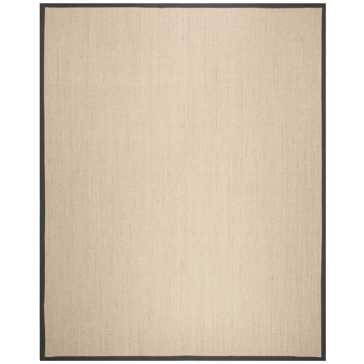 Natural and Dark Grey Sisal Rectangular Area Rug