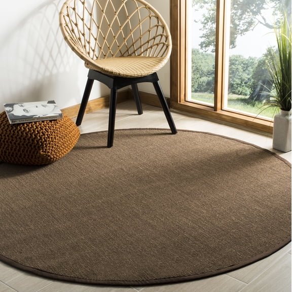 SAFAVIEH Natural Fiber Keane Solid Sisal Area Rug, Brown, 6' x 6' Round