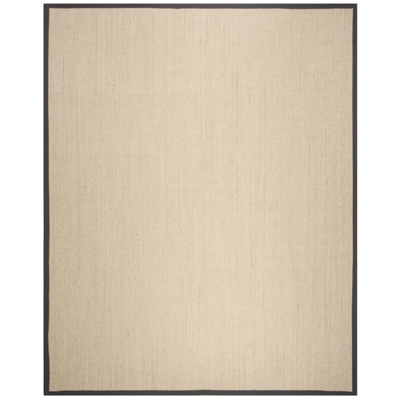 SAFAVIEH Natural Fiber Keane Solid Sisal Area Rug, Natural/Dark Grey, 6' x 9'