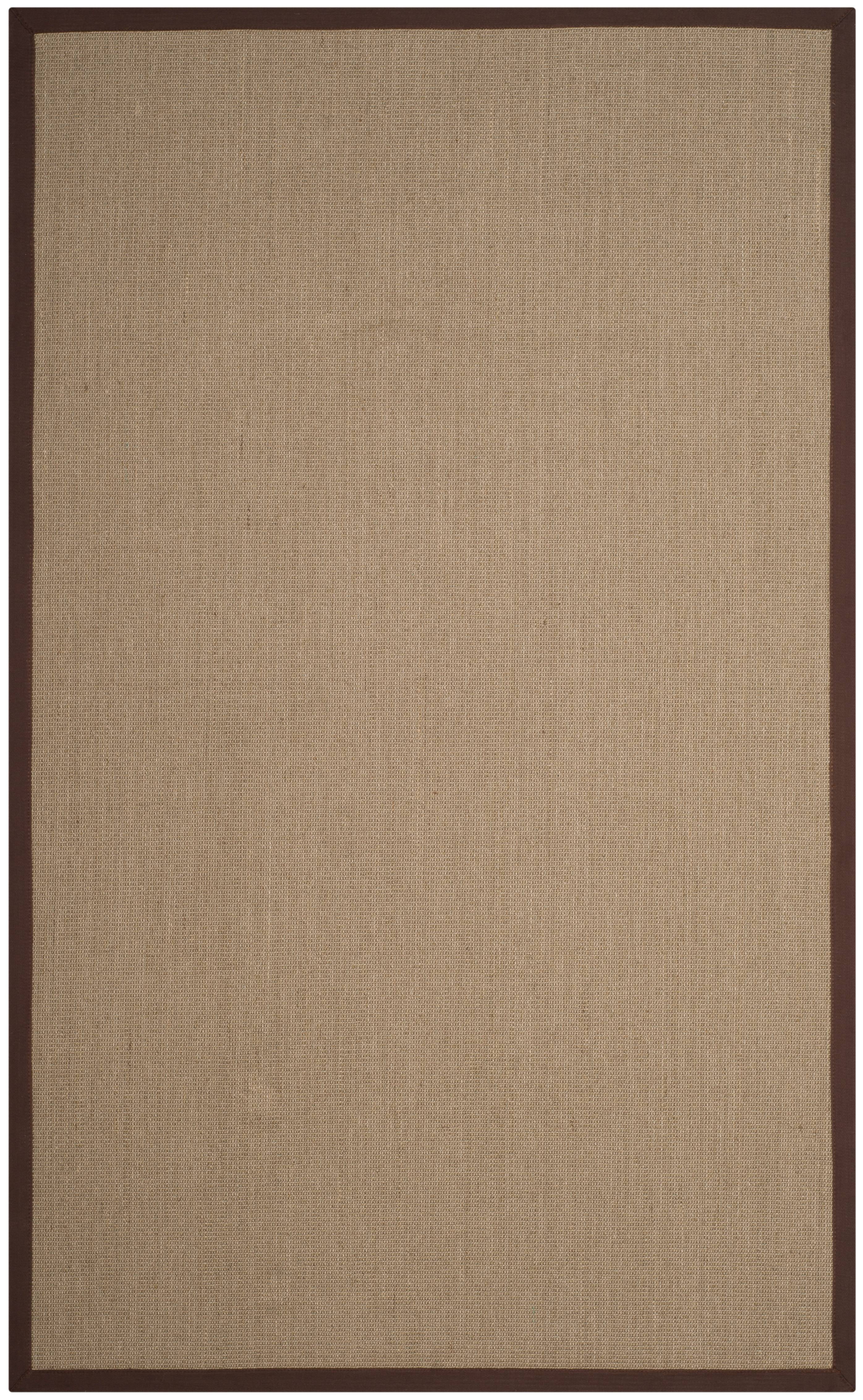Sage and Brown Hand-Knotted Sisal Area Rug, 6' x 9'