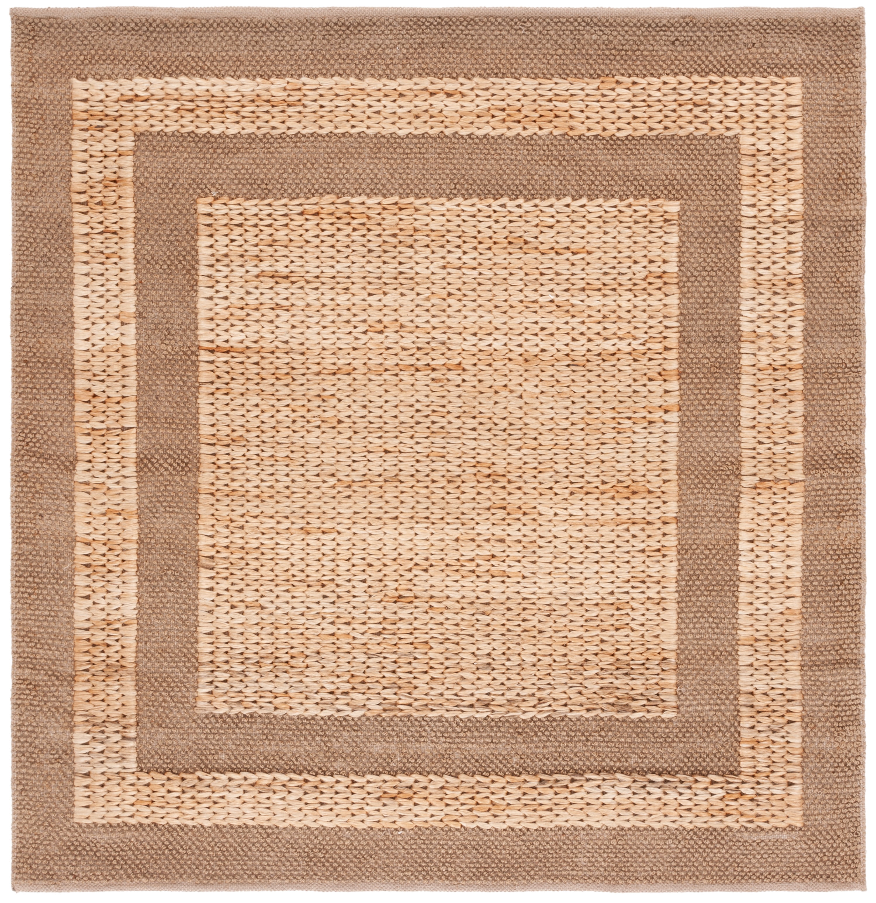 SAFAVIEH Natural Fiber Keegan Bordered Area Rug, Natural, 6' x 6' Square