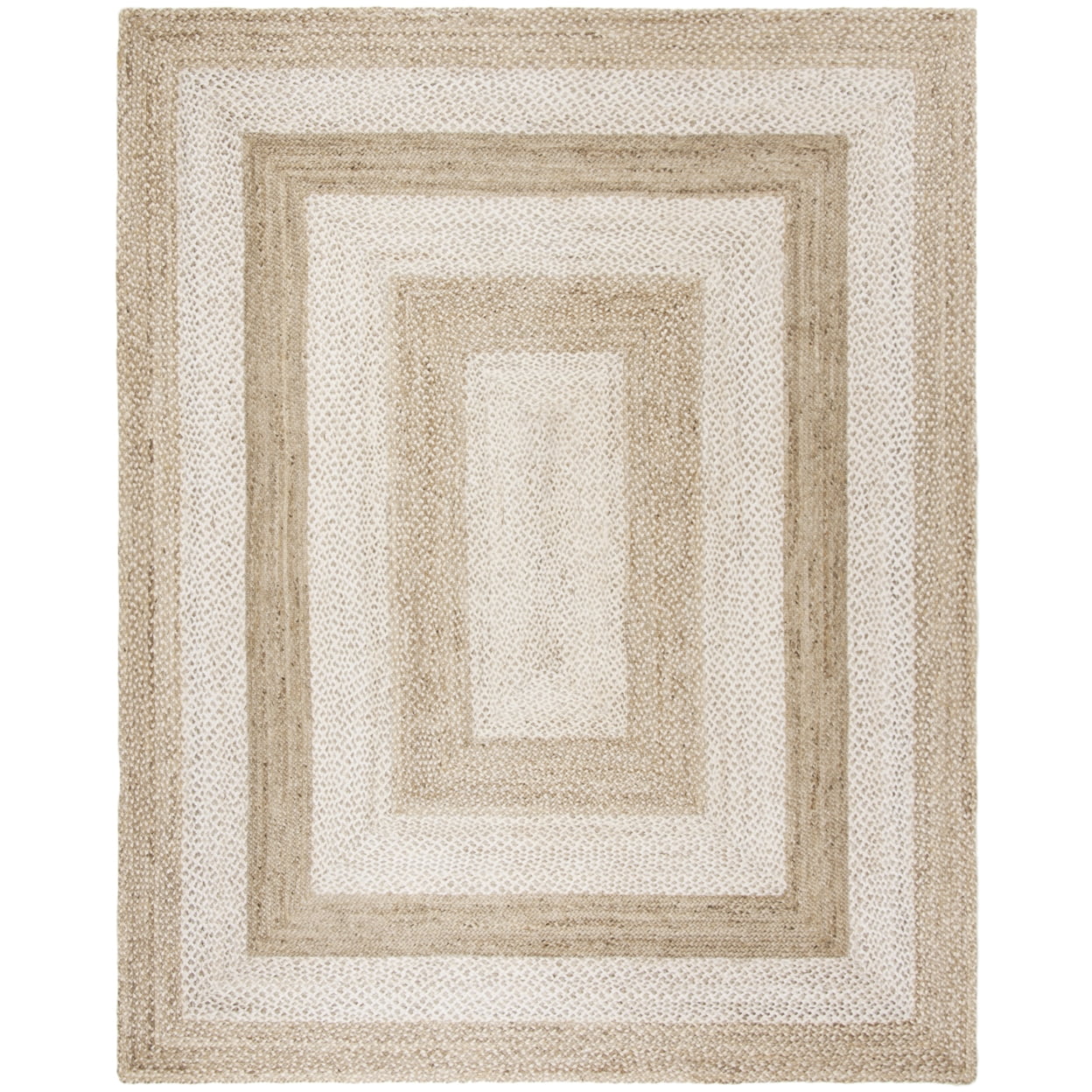 SAFAVIEH Natural Fiber Keisha Geometric Area Rug, Grey/Ivory, 9' x 12'