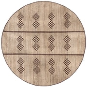 SAFAVIEH Natural Fiber Kent Geometric Area Rug, Natural/Brown, 6' x 6' Round
