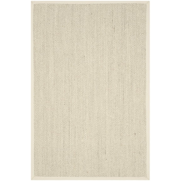 SAFAVIEH Natural Fiber Kentigern Border Seagrass Area Rug, Marble/Beige, 4' x 6'