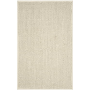 SAFAVIEH Natural Fiber Kentigern Border Seagrass Area Rug, Marble/Beige, 5' x 8'